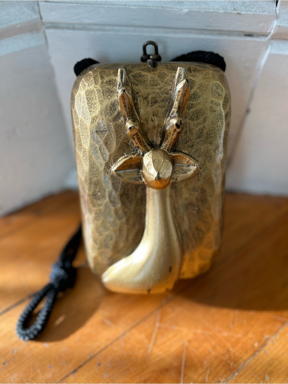 Timmy Woods deer reindeer gold colored purse